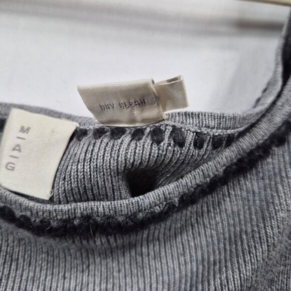 MAG Sweater Womens XL Gray Knit Vest Silk Cashmere Blend Sleeveless Top Y2K - Picture 5 of 6